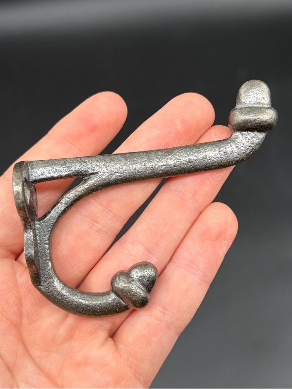 Restoration Hardware Small 3” Rustic Tack Harness Metal Hook Silver Grey India